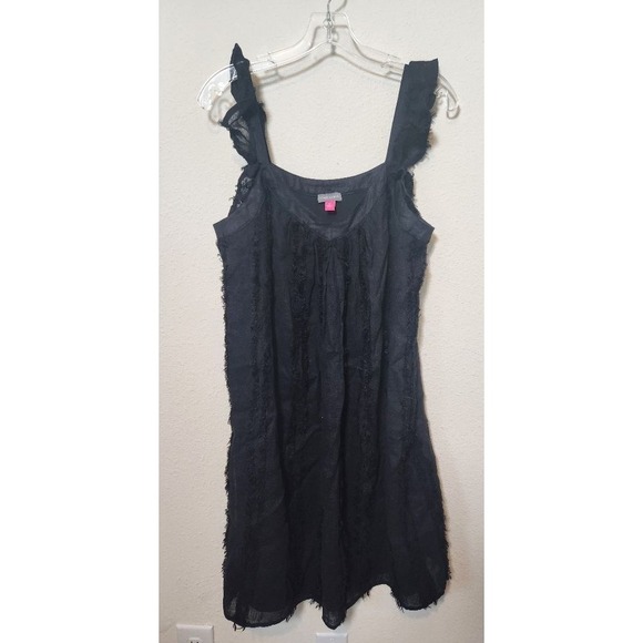 Vince Camuto Dresses & Skirts - Vince Camuto Black Sleeveless Linen Blend Shift Dress Medium Lined Resortwear